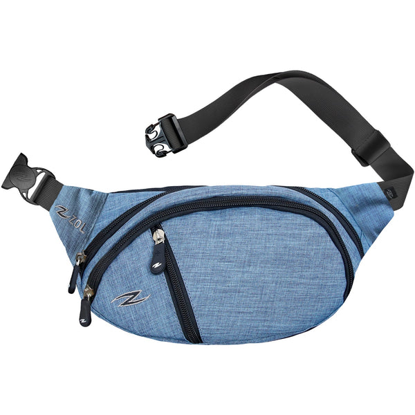 Zol Classic Sport and Travel Fashion Fanny Pack Men Women Waist Bag 3 Pockets - Zol